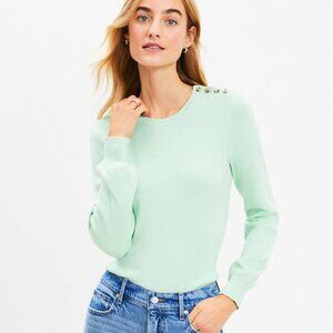 NWT! LOFT Draped Sleeve Sweater, mint green, size XS